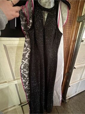 Night Way Collections Black Sparkle Halter Prom Gown
